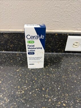 CeraVe PM Facial Moisturizing Lotion — White and Navy Hydrating Night Cream
